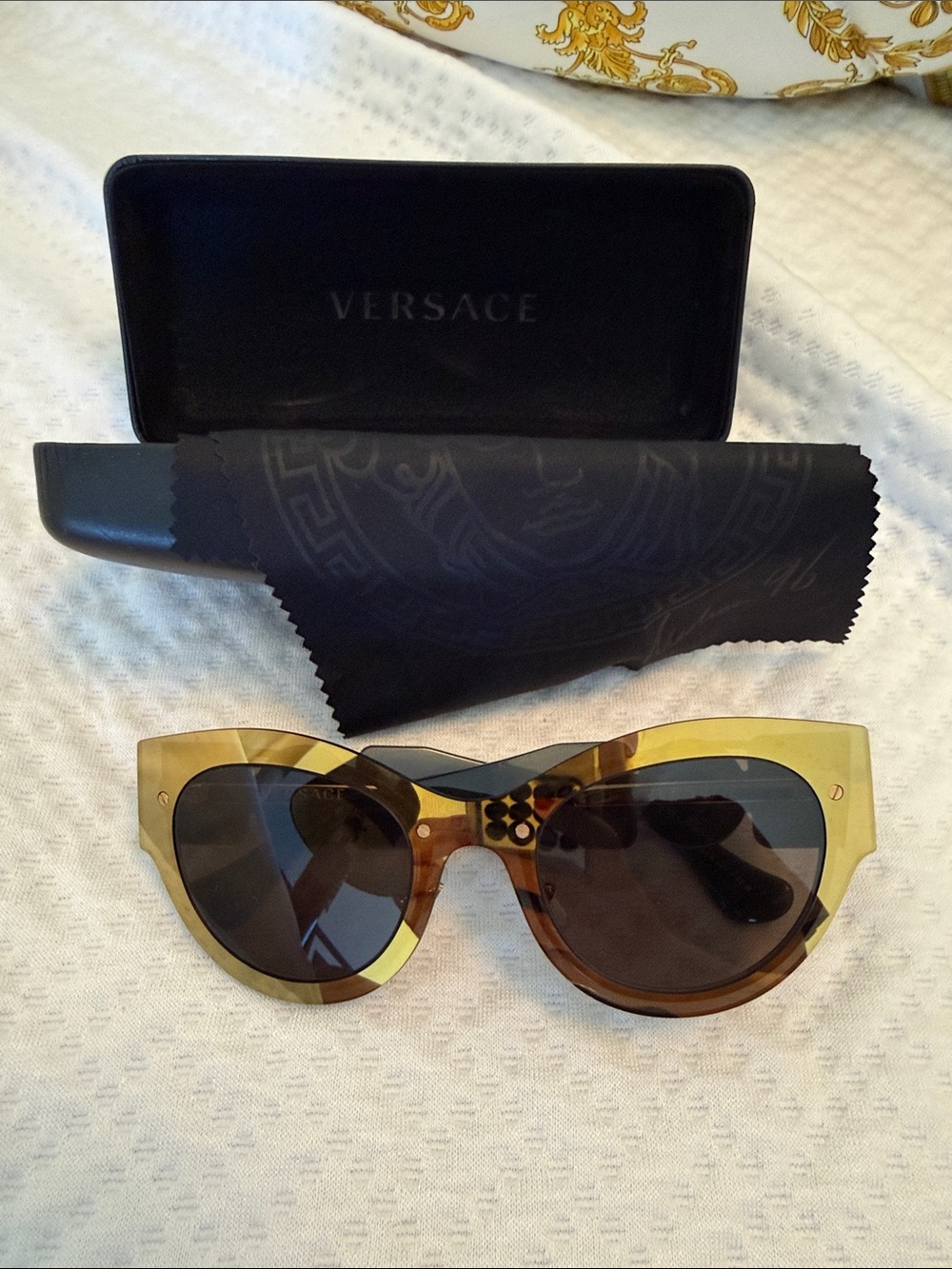 Versace Black and Gold Eyewear Case